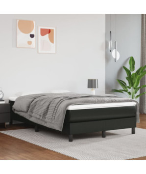 Saltea cu arcuri buzunar, fermitate medie, negru, 120x200x20 cm, piele ecologică - WOODBB3249
