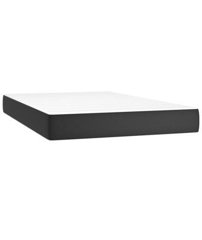 Saltea cu arcuri buzunar, fermitate medie, negru, 120x200x20 cm, piele ecologică - WOODBB3249