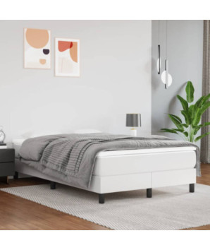 Saltea cu arcuri buzunar, fermitate medie, alb, 120x200x20 cm, piele ecologică - WOODBB3250