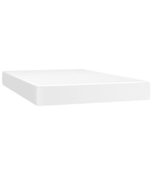 Saltea cu arcuri buzunar, fermitate medie, alb, 120x200x20 cm, piele ecologică - WOODBB3250