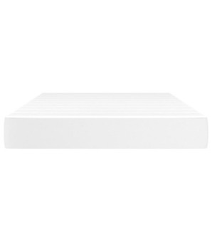 Saltea cu arcuri buzunar, fermitate medie, alb, 120x200x20 cm, piele ecologică - WOODBB3250