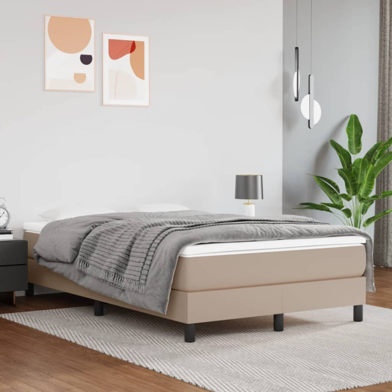 Saltea cu arcuri buzunar, fermitate medie, cappuccino, 120x200x20 cm, piele eco - WOODBB3252