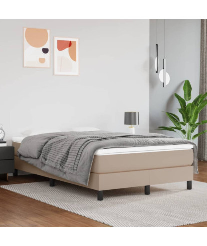 Saltea cu arcuri buzunar, fermitate medie, cappuccino, 120x200x20 cm, piele eco - WOODBB3252