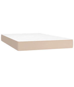 Saltea cu arcuri buzunar, fermitate medie, cappuccino, 120x200x20 cm, piele eco - WOODBB3252