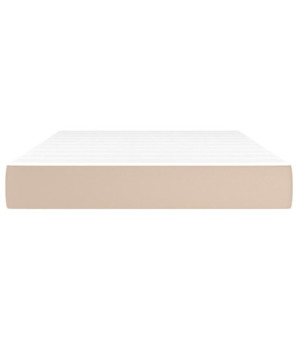 Saltea cu arcuri buzunar, fermitate medie, cappuccino, 120x200x20 cm, piele eco - WOODBB3252