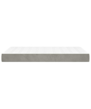 Saltea cu arcuri buzunar, fermitate medie, gri deschis, 120x200x20 cm, catifea - WOODBB3253