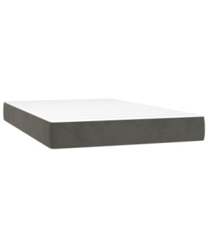 Saltea cu arcuri buzunar, fermitate medie, gri închis, 120x200x20 cm, catifea - WOODBB3254