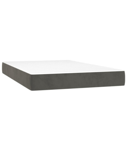 Saltea cu arcuri buzunar, fermitate medie, gri închis, 120x200x20 cm, catifea - WOODBB3254