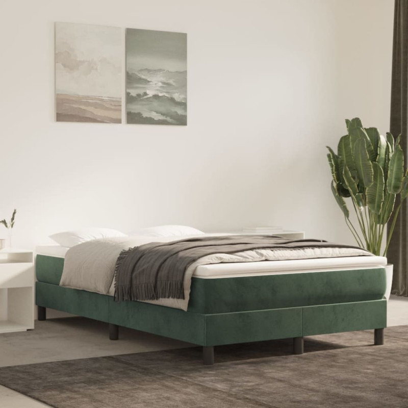 Saltea cu arcuri buzunar, fermitate medie, verde închis, 120x200x20 cm, catifea - WOODBB3256