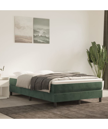 Saltea cu arcuri buzunar, fermitate medie, verde închis, 120x200x20 cm, catifea - WOODBB3256