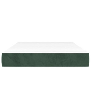 Saltea cu arcuri buzunar, fermitate medie, verde închis, 120x200x20 cm, catifea - WOODBB3256