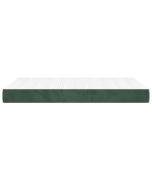 Saltea cu arcuri buzunar, fermitate medie, verde închis, 120x200x20 cm, catifea - WOODBB3256