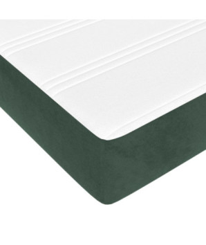 Saltea cu arcuri buzunar, fermitate medie, verde închis, 120x200x20 cm, catifea - WOODBB3256