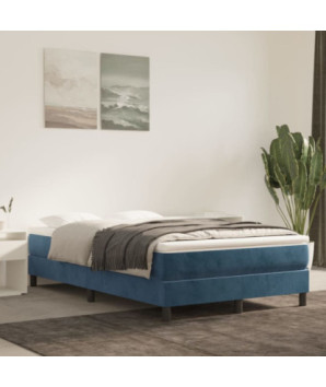 Saltea cu arcuri buzunar, fermitate medie, albastru închis, 120x200x20 , catifea - WOODBB3257