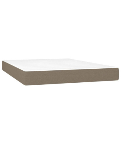 Saltea cu arcuri buzunar, fermitate medie, gri taupe, 140x190x20 cm, textil - WOODBB3262