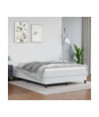 Saltea cu arcuri buzunar, fermitate medie, alb, 140x190x20 cm, piele ecologică - WOODBB3265