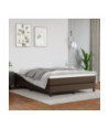 Saltea cu arcuri buzunar, fermitate medie, maro, 140x190x20 cm, piele ecologică - WOODBB3266