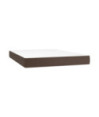 Saltea cu arcuri buzunar, fermitate medie, maro, 140x190x20 cm, piele ecologică - WOODBB3266