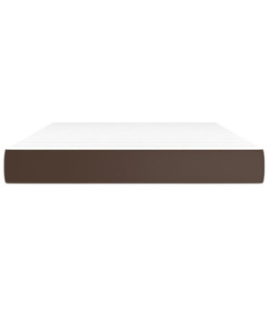 Saltea cu arcuri buzunar, fermitate medie, maro, 140x190x20 cm, piele ecologică - WOODBB3266