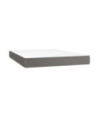 Saltea cu arcuri buzunar, fermitate medie, gri, 140x190x20 cm, piele ecologică - WOODBB3267