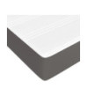 Saltea cu arcuri buzunar, fermitate medie, gri, 140x190x20 cm, piele ecologică - WOODBB3267