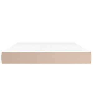 Saltea cu arcuri buzunar, fermitate medie, cappuccino, 140x190x20 cm, piele eco - WOODBB3268