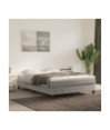Saltea cu arcuri buzunar, fermitate medie, gri deschis, 140x190x20 cm, catifea - WOODBB3269