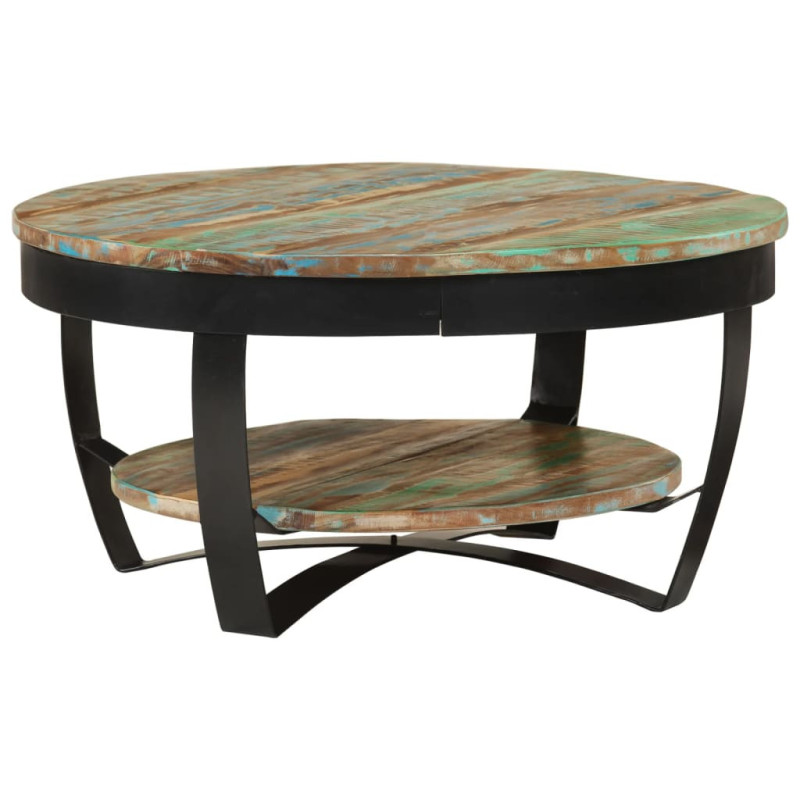 Măsuță cafea vintage, din lemn masiv reciclat, rotundă, 65 x 32 cm, handmade Măsuță cafea vintage, din lemn masiv reciclat, rotundă, 65 x 32 cm, handmade