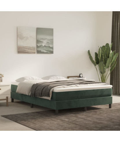 Saltea cu arcuri buzunar, fermitate medie, verde închis, 140x190x20 cm, catifea - WOODBB3272