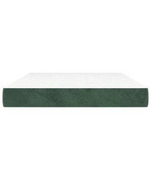 Saltea cu arcuri buzunar, fermitate medie, verde închis, 140x190x20 cm, catifea - WOODBB3272