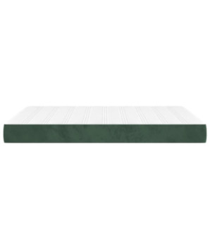 Saltea cu arcuri buzunar, fermitate medie, verde închis, 140x190x20 cm, catifea - WOODBB3272