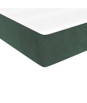 Saltea cu arcuri buzunar, fermitate medie, verde închis, 140x190x20 cm, catifea - WOODBB3272