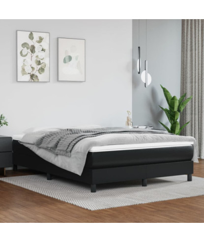 Saltea cu arcuri buzunar, fermitate medie, negru, 140x200x20 cm, piele ecologică - WOODBB3282