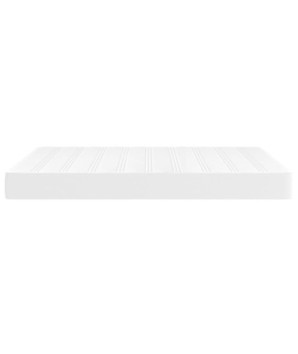 Saltea cu arcuri buzunar, fermitate medie, alb, 140x200x20 cm, piele ecologică - WOODBB3283