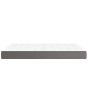 Saltea cu arcuri buzunar, fermitate medie, gri, 140x200x20 cm, piele ecologică - WOODBB3284