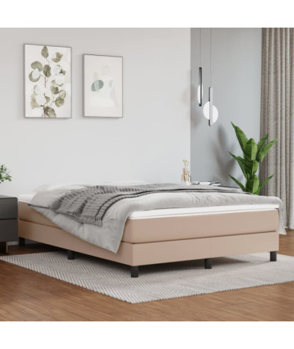 Saltea cu arcuri buzunar, fermitate medie, cappuccino, 140x200x20 cm, piele eco - WOODBB3285
