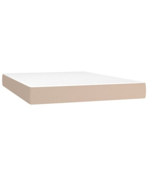 Saltea cu arcuri buzunar, fermitate medie, cappuccino, 140x200x20 cm, piele eco - WOODBB3285