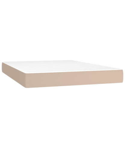 Saltea cu arcuri buzunar, fermitate medie, cappuccino, 140x200x20 cm, piele eco - WOODBB3285