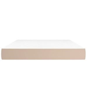 Saltea cu arcuri buzunar, fermitate medie, cappuccino, 140x200x20 cm, piele eco - WOODBB3285