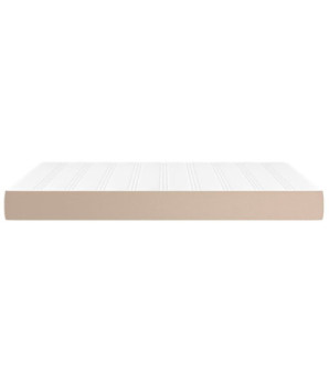 Saltea cu arcuri buzunar, fermitate medie, cappuccino, 140x200x20 cm, piele eco - WOODBB3285