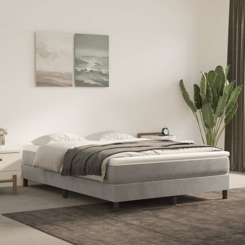Saltea cu arcuri buzunar, fermitate medie, gri deschis, 140x200x20 cm, catifea - WOODBB3286 Saltea cu arcuri buzunar, fermitate medie, gri deschis, 140x200x20 cm, catifea - WOODBB3286