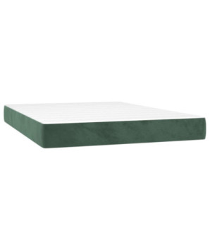 Saltea cu arcuri buzunar, fermitate medie, verde închis, 140x200x20 cm, catifea - WOODBB3289