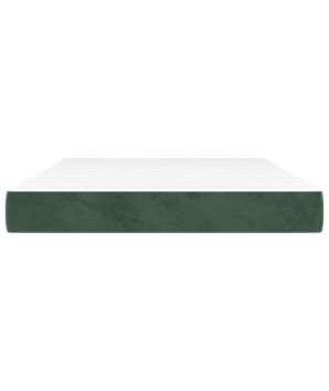 Saltea cu arcuri buzunar, fermitate medie, verde închis, 140x200x20 cm, catifea - WOODBB3289