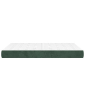 Saltea cu arcuri buzunar, fermitate medie, verde închis, 140x200x20 cm, catifea - WOODBB3289