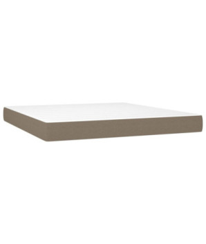 Saltea cu arcuri buzunar, fermitate medie, gri taupe, 160x200x20 cm, textil - WOODBB3296