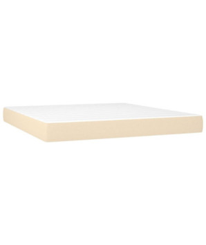 Saltea cu arcuri buzunar, fermitate medie, crem, 160x200x20 cm, textil - WOODBB3297