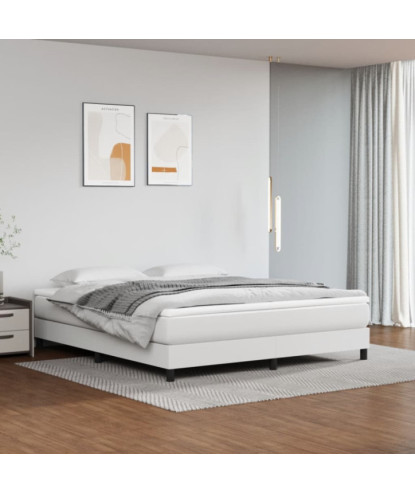 Saltea cu arcuri buzunar, fermitate medie, alb, 160x200x20 cm, piele ecologică - WOODBB3300