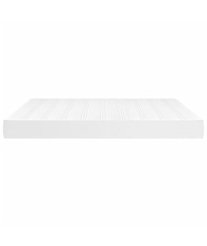 Saltea cu arcuri buzunar, fermitate medie, alb, 160x200x20 cm, piele ecologică - WOODBB3300