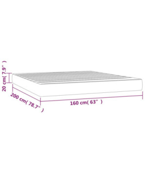 Saltea cu arcuri buzunar, fermitate medie, alb, 160x200x20 cm, piele ecologică - WOODBB3300