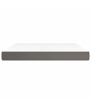 Saltea cu arcuri buzunar, fermitate medie, gri, 160x200x20 cm, piele ecologică - WOODBB3301